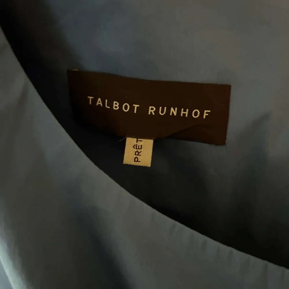 Talbot Runhof Dress cornflower blue ruched fitted